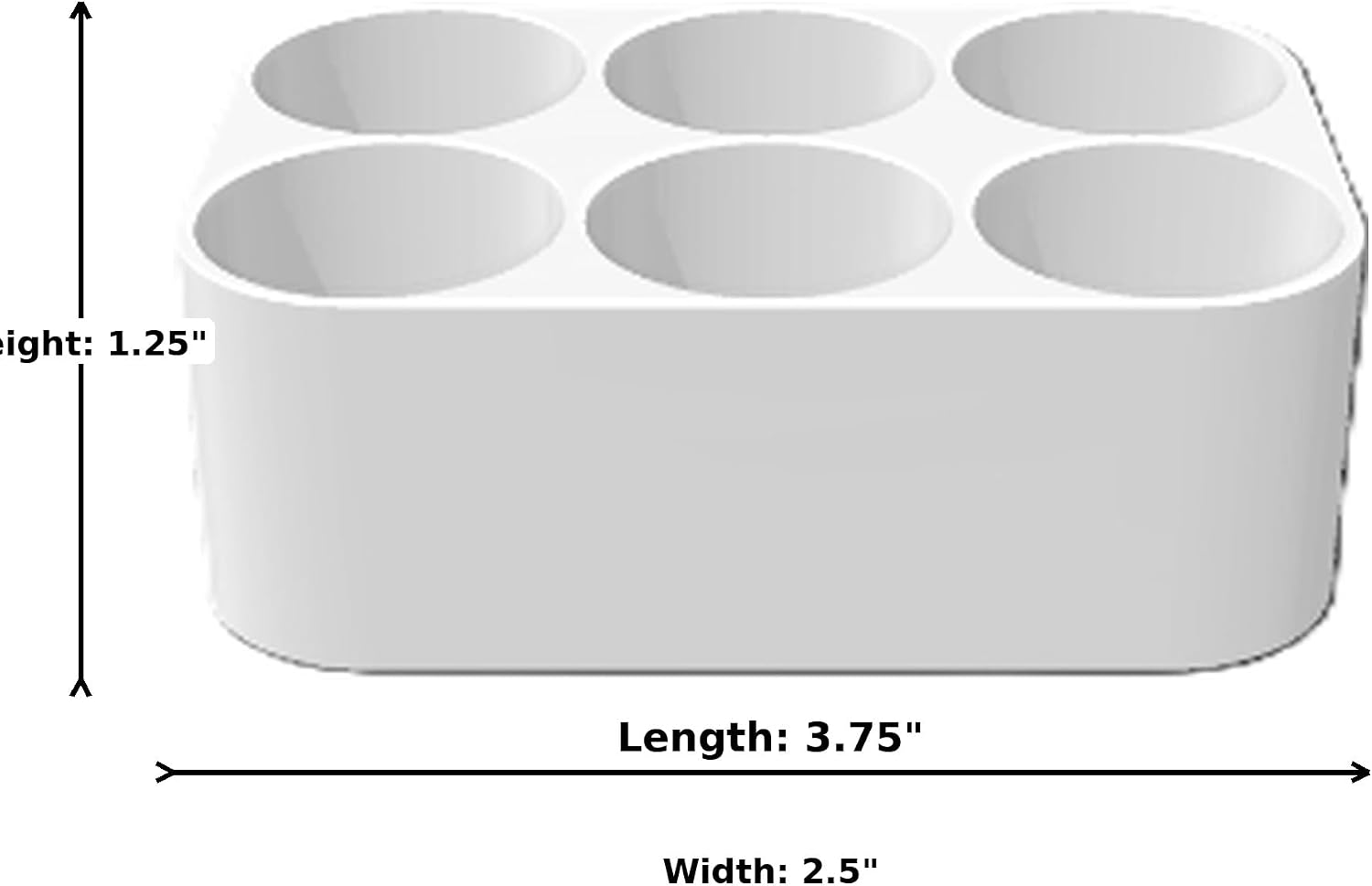 Znet3D Slim Organizer – 6 Bottle Tray Holder, Compact Grid Storage for Daily Routines, Made in USA (Black)