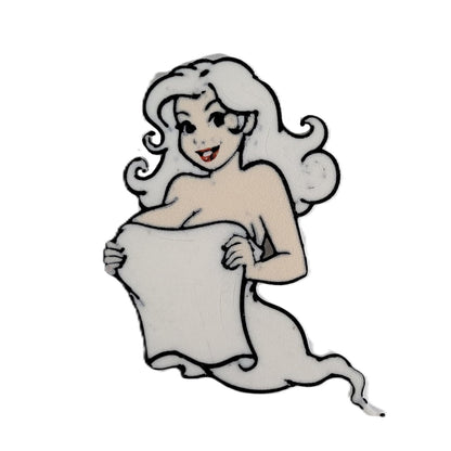 Spooky Sexy Girl Ghost Decorative Refrigerator Magnet, Halloween Theme with Strong Neodymium Magnets (Red)