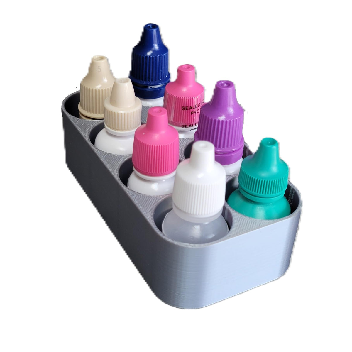 Znet3D Slim Organizer – 8 Bottle Tray Holder, Compact Grid Storage for Daily Routines, Made in USA (Black)
