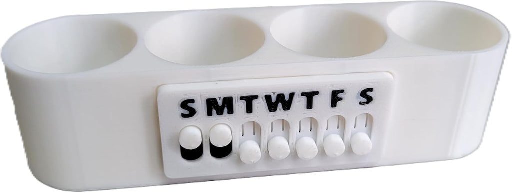 Znet3D Eye Drop Bottle Organizer Slim 4 Slot with Weekly Day Tracker (4 Bottle)