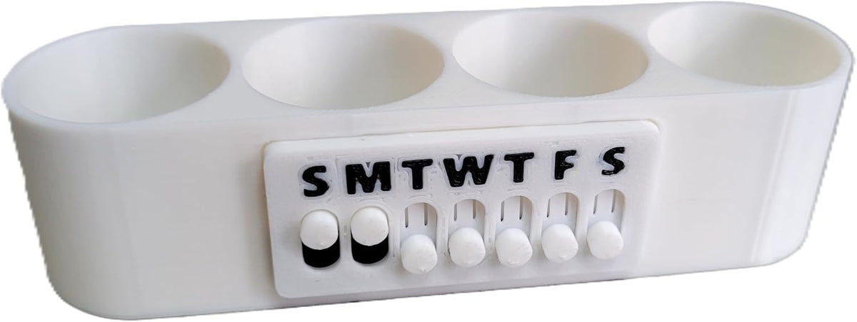 Znet3D Eye Drop Bottle Organizer Slim 4 Slot with Weekly Day Tracker (4 Bottle)