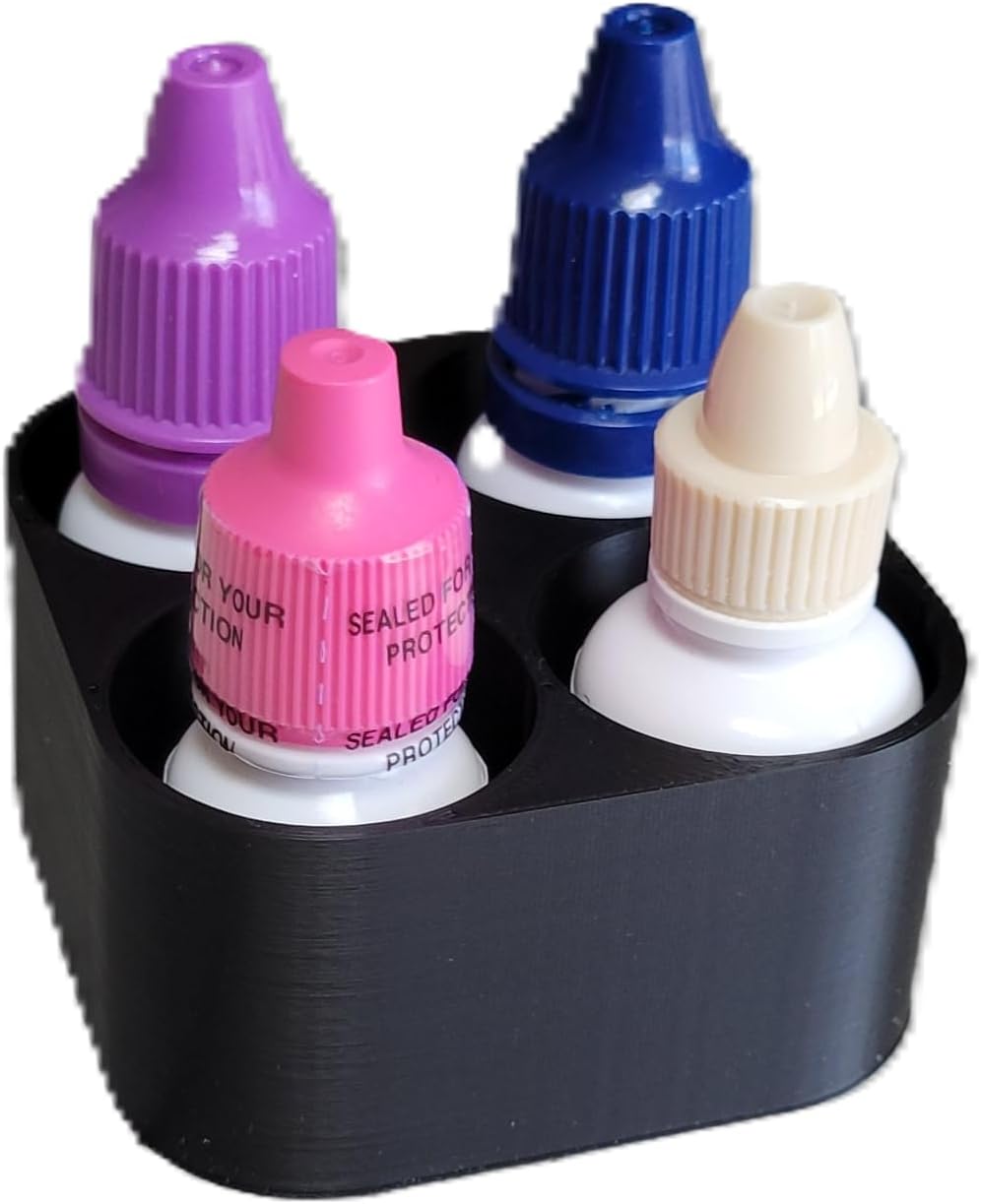 Znet3D Slim Organizer – 4 Bottle Tray Holder, Compact Grid Storage for Daily Routines, Made in USA (Black)