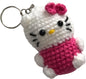 Znet3D Adorable Handmade Crochet Hello Kitty Keychain - Cute and Unique Accessory, 3 Inches Tall
