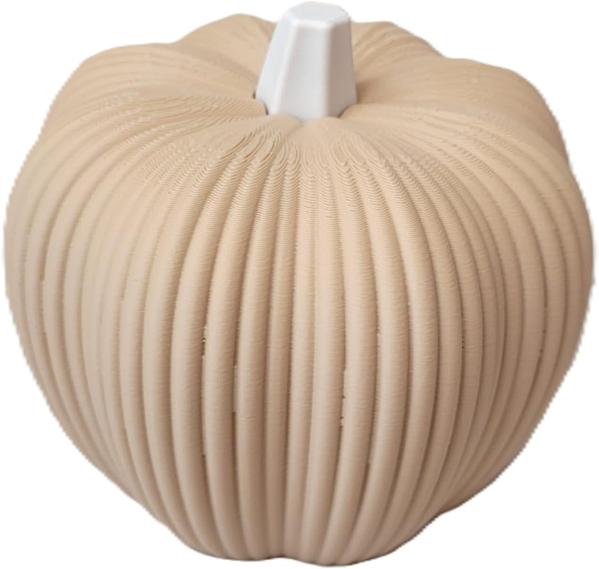Znet3D Neutral Fall Pumpkin Decor Modern Ribbed Minimalist Autumn Tabletop Accent, Latte Brown