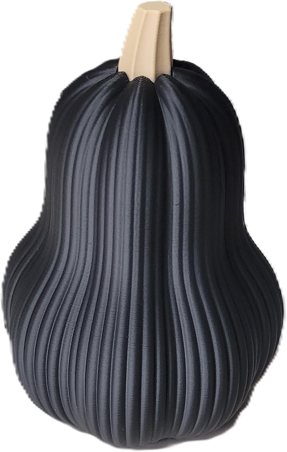 Znet3D Neutral Fall Gourd Decor Modern Ribbed Minimalist Autumn Tabletop Accent, Charcoal