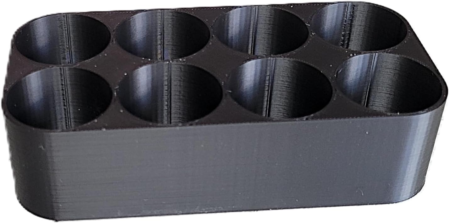 Znet3D Slim Organizer – 8 Bottle Tray Holder, Compact Grid Storage for Daily Routines, Made in USA (Black)
