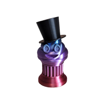 Znet3D Mini Gentlemen Poop Emoji Trophy – Elegant Black Top Hat on Poop Emoji Trophy – Add Sophistication & Humor to Your Event – Perfect for Honoring Winners or Losers