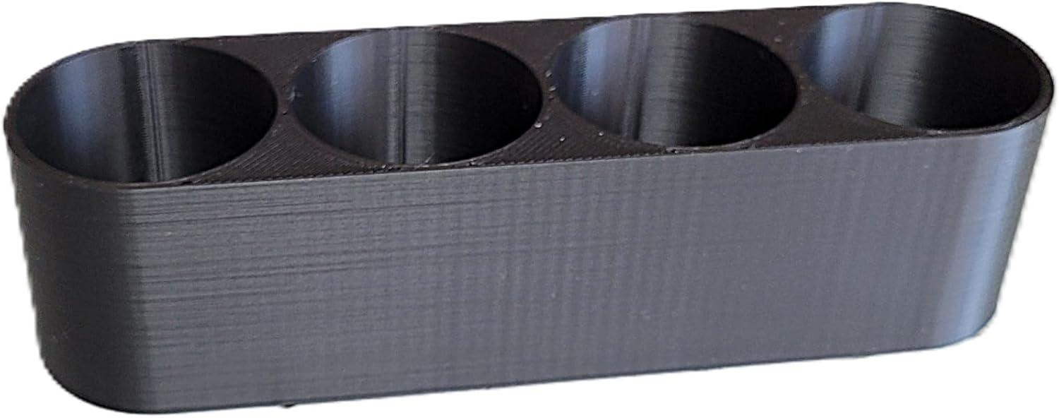 Znet3D Slim Eye Drop Bottle Organizer – 4‑Slot Deep‑Well Holder for Secure Upright Storage – Compact 5" Design – Made in USA (Black)