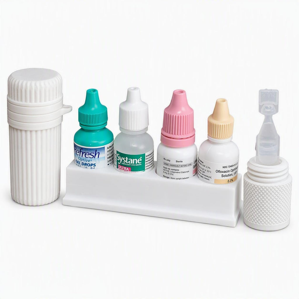 Znet3D Vision Eye Care Starter Kit – Eye Drop Organizer, Travel Bottle Holder & Pocket Vial Holder – Complete Home & Travel Storage Solution for Eye Drops and Single-Use Vials – Made in USA