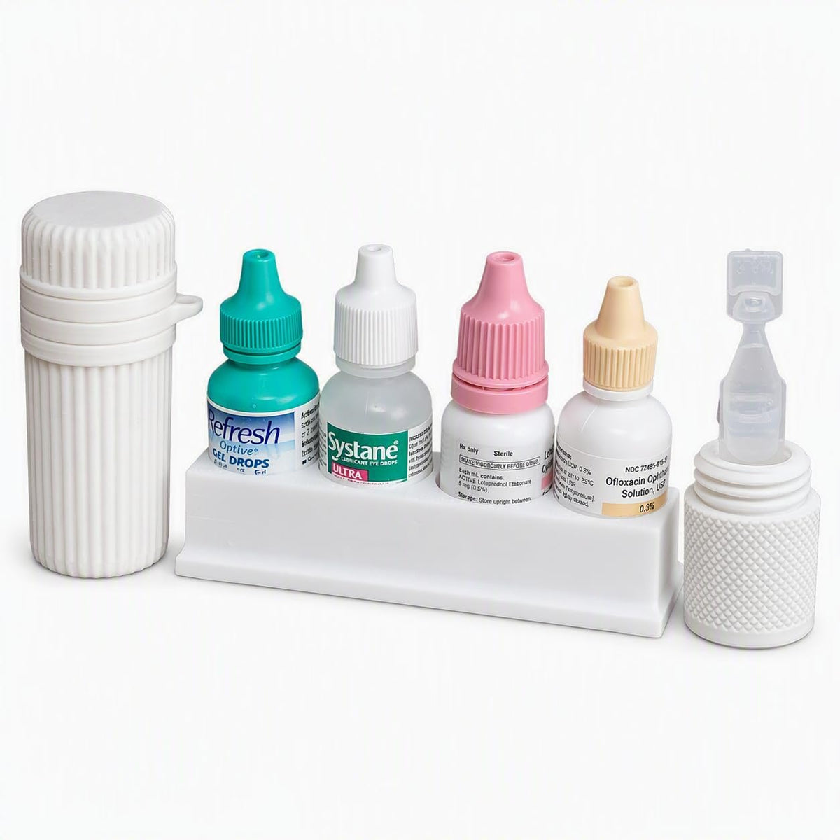 Znet3D Vision Eye Care Starter Kit – Eye Drop Organizer, Travel Bottle Holder & Pocket Vial Holder – Complete Home & Travel Storage Solution for Eye Drops and Single-Use Vials – Made in USA