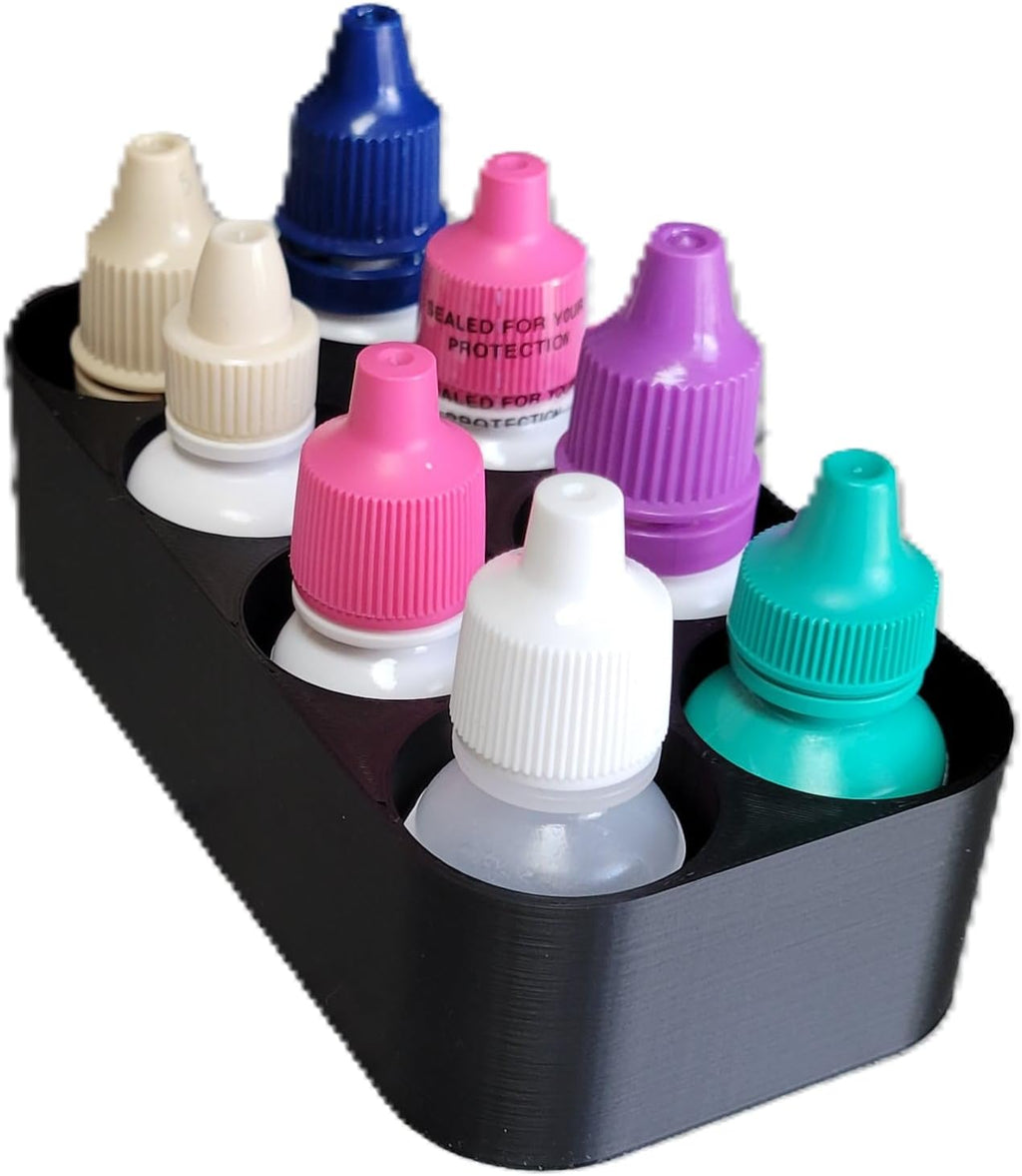 Znet3D Slim Organizer – 8 Bottle Tray Holder, Compact Grid Storage for Daily Routines, Made in USA (Black)