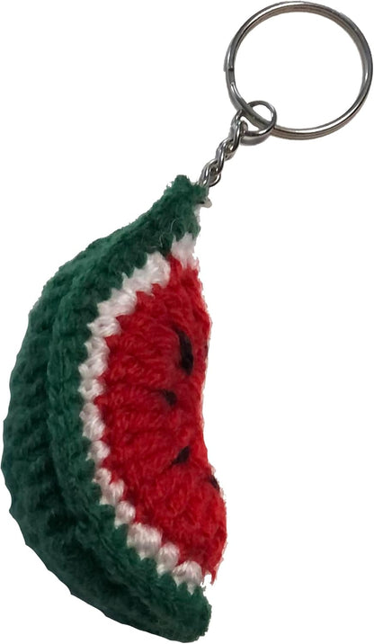 Znet3D Crochet Plush Keychain - Strawberry, Cherry, Watermelon, Kiwi, Orange, Lime - Handmade Keychain Accessory Amigurumi