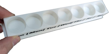 Znet3D Eye Drop Bottle Holder – 7-Slot Weekly Organizer with Day-of-The-Week Labels Secure Storage for Eye Drops, Medication, or Small Bottles