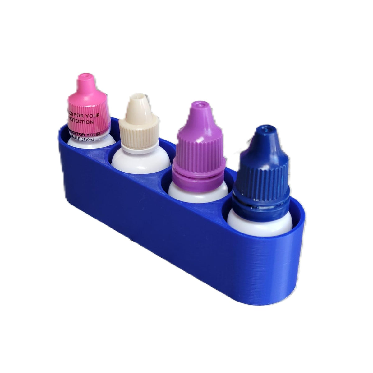 Znet3D Slim Eye Drop Bottle Organizer – 4‑Slot Deep‑Well Holder for Secure Upright Storage – Compact 5" Design – Made in USA (Black)