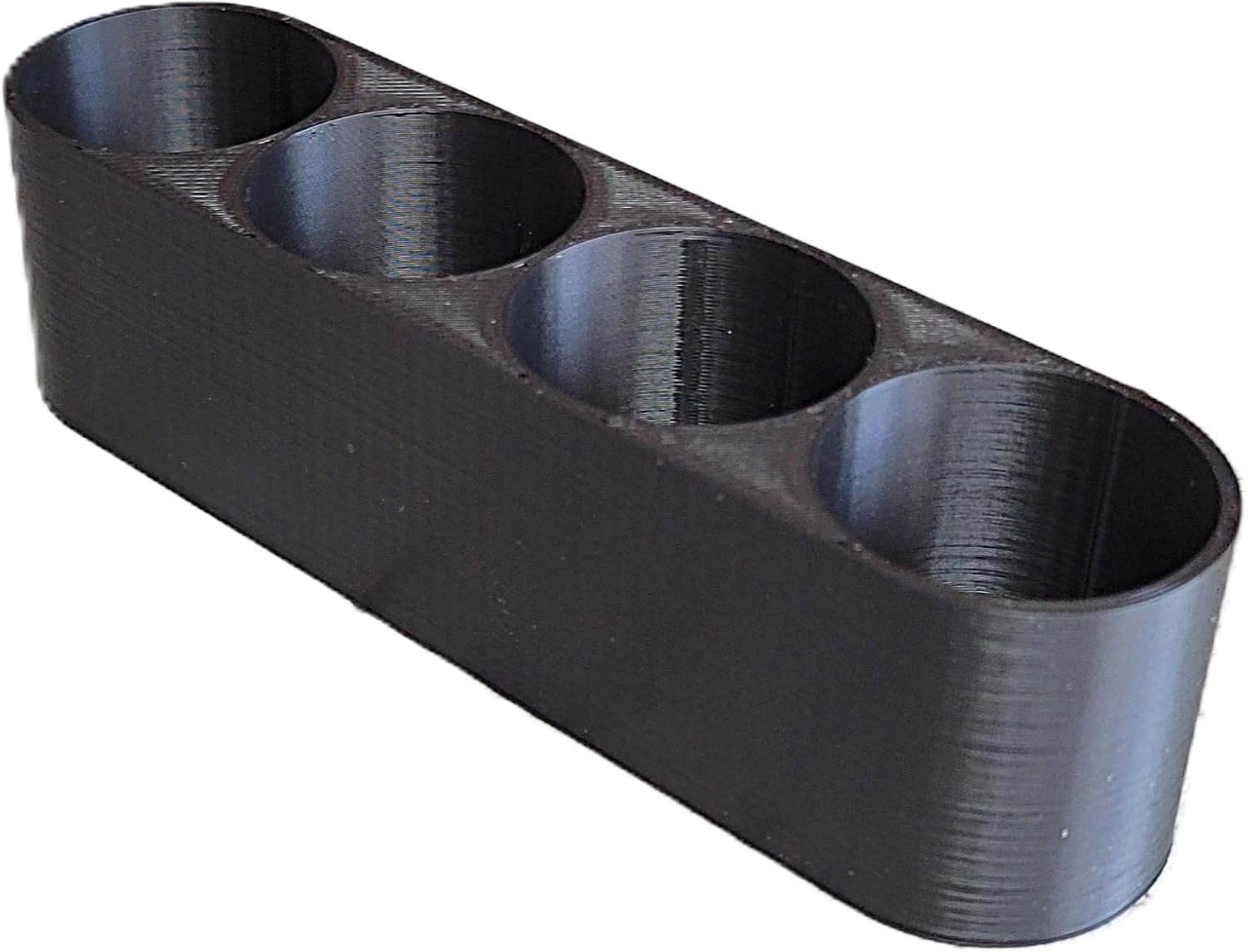 Znet3D Slim Eye Drop Bottle Organizer – 4‑Slot Deep‑Well Holder for Secure Upright Storage – Compact 5" Design – Made in USA (Black)
