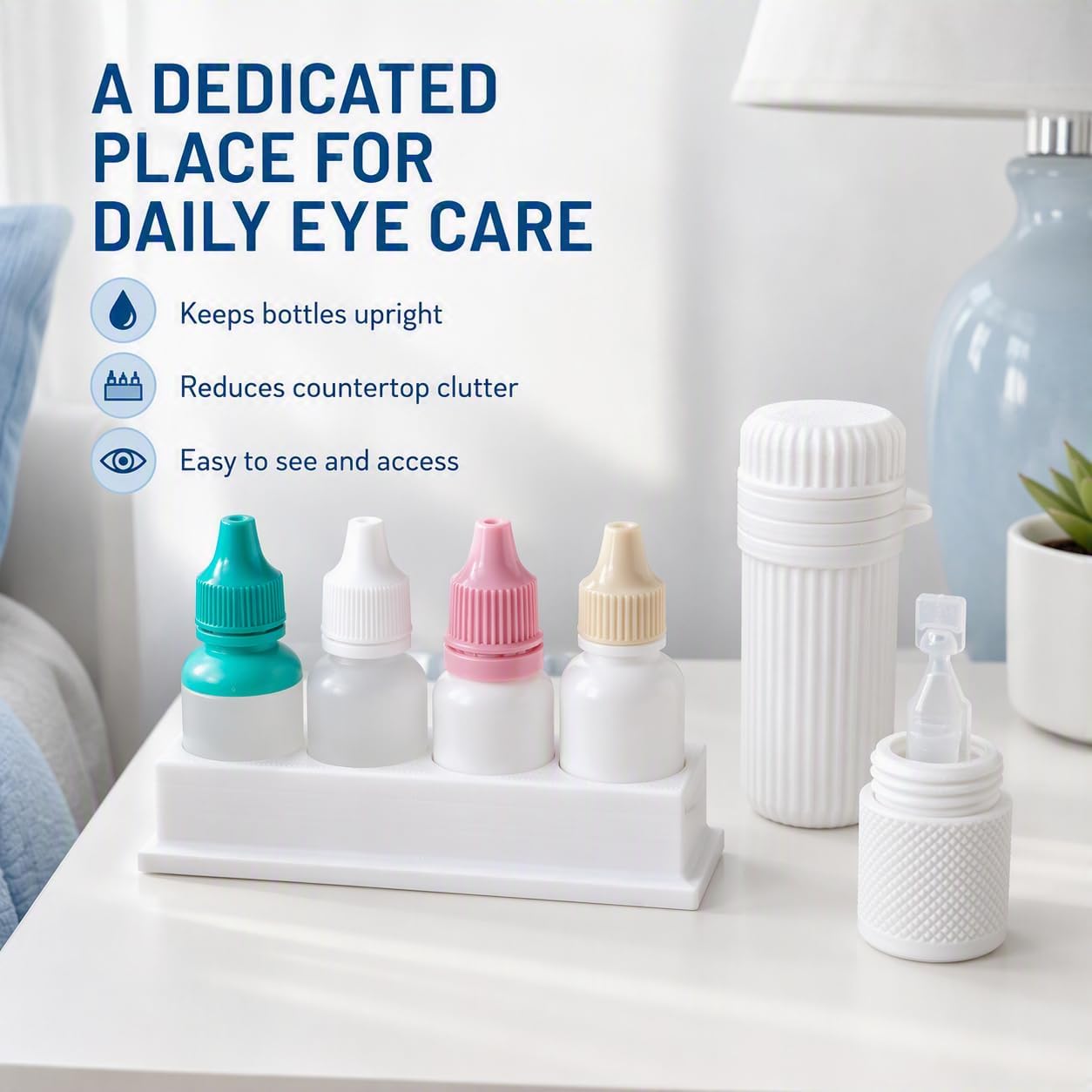 Znet3D Vision Eye Care Starter Kit – Eye Drop Organizer, Travel Bottle Holder & Pocket Vial Holder – Complete Home & Travel Storage Solution for Eye Drops and Single-Use Vials – Made in USA