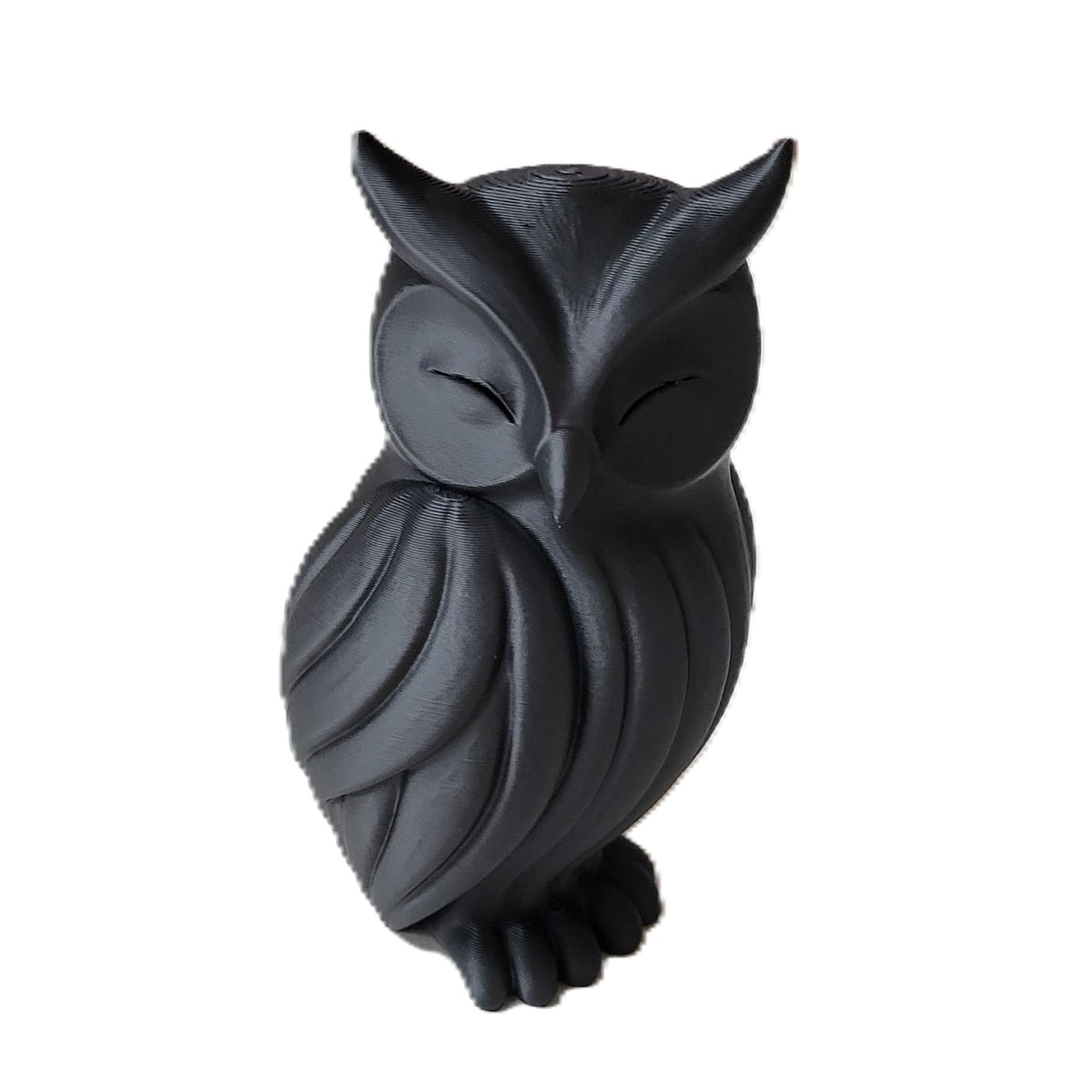 Znet3D Japandi Owl Figurine Minimalist Sculpted Shelf Decor Modern Accent 4 Inch, Bone White