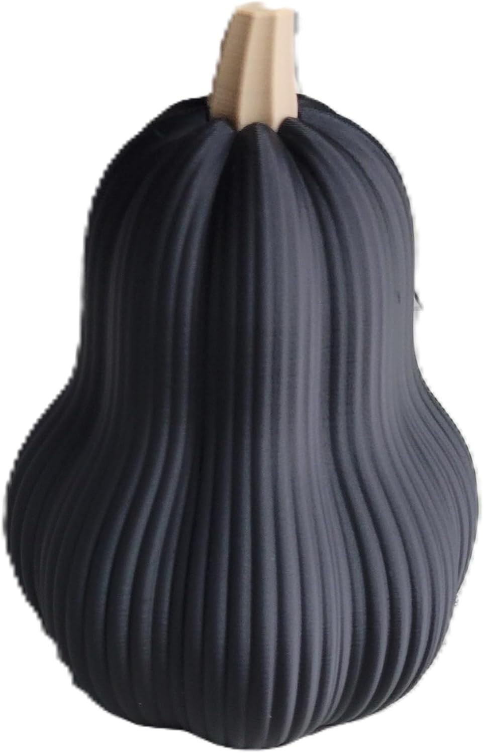 Znet3D Neutral Fall Gourd Decor Modern Ribbed Minimalist Autumn Tabletop Accent, Charcoal