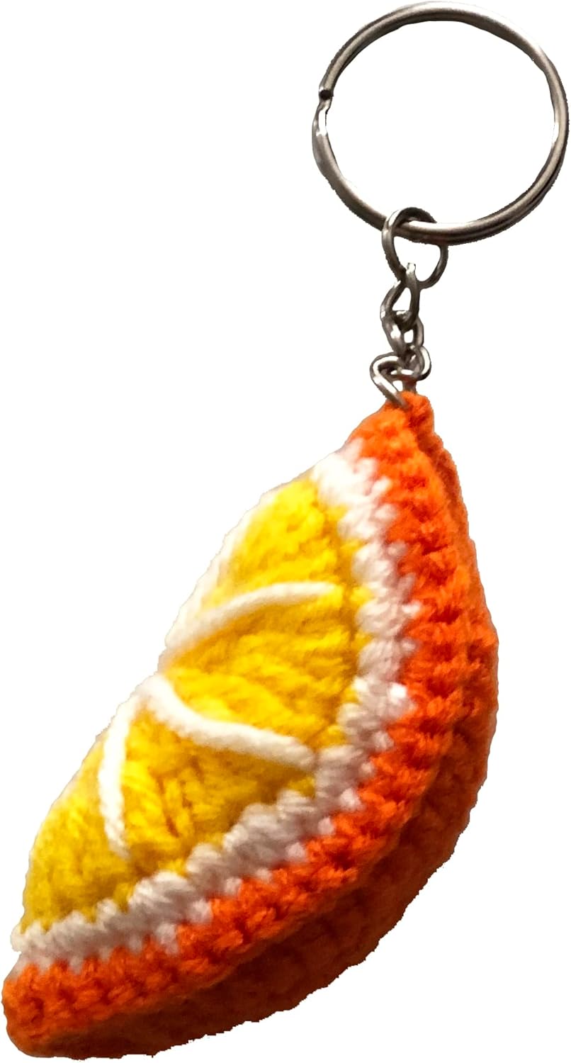 Znet3D Crochet Plush Keychain - Strawberry, Cherry, Watermelon, Kiwi, Orange, Lime - Handmade Keychain Accessory Amigurumi