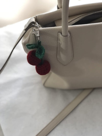 Znet3D Crochet Plush Keychain - Keychain Accessory - Cherry - Handmade Keychain Amigurumi