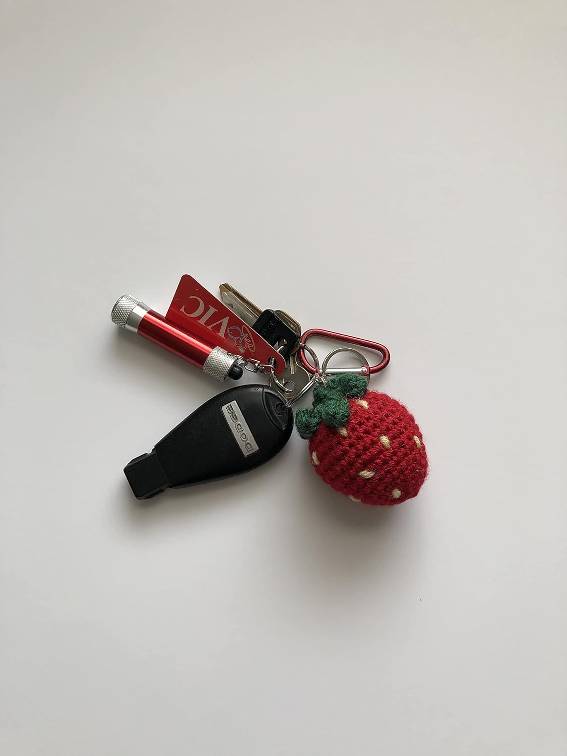 Znet3D Crochet Plush Keychain Accessory - Strawberry - Handmade Keychain Amigurumi