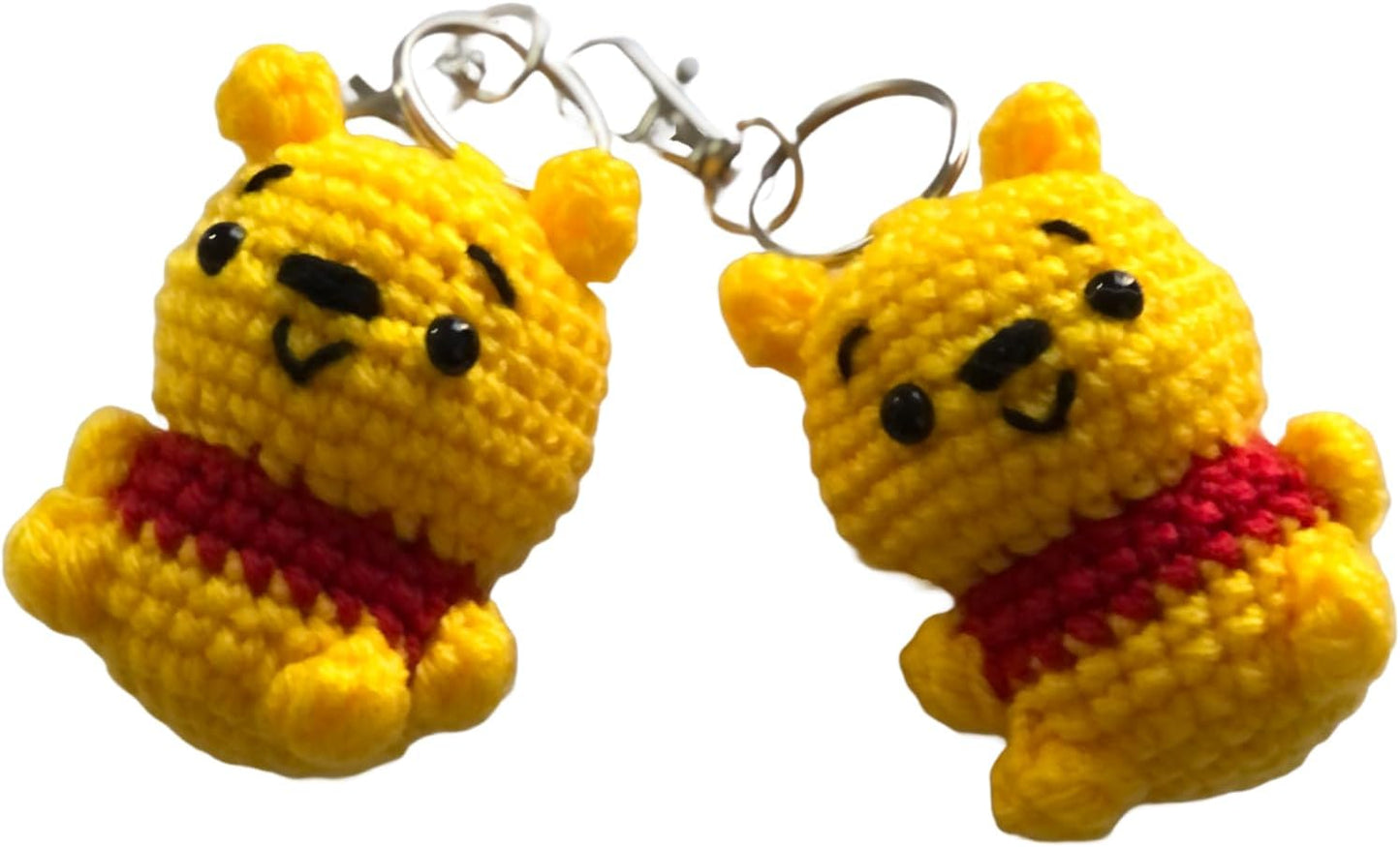 Znet3D Handmade Winnie the Pooh Crochet Plush Keychain - Charming Amigurumi Accessory