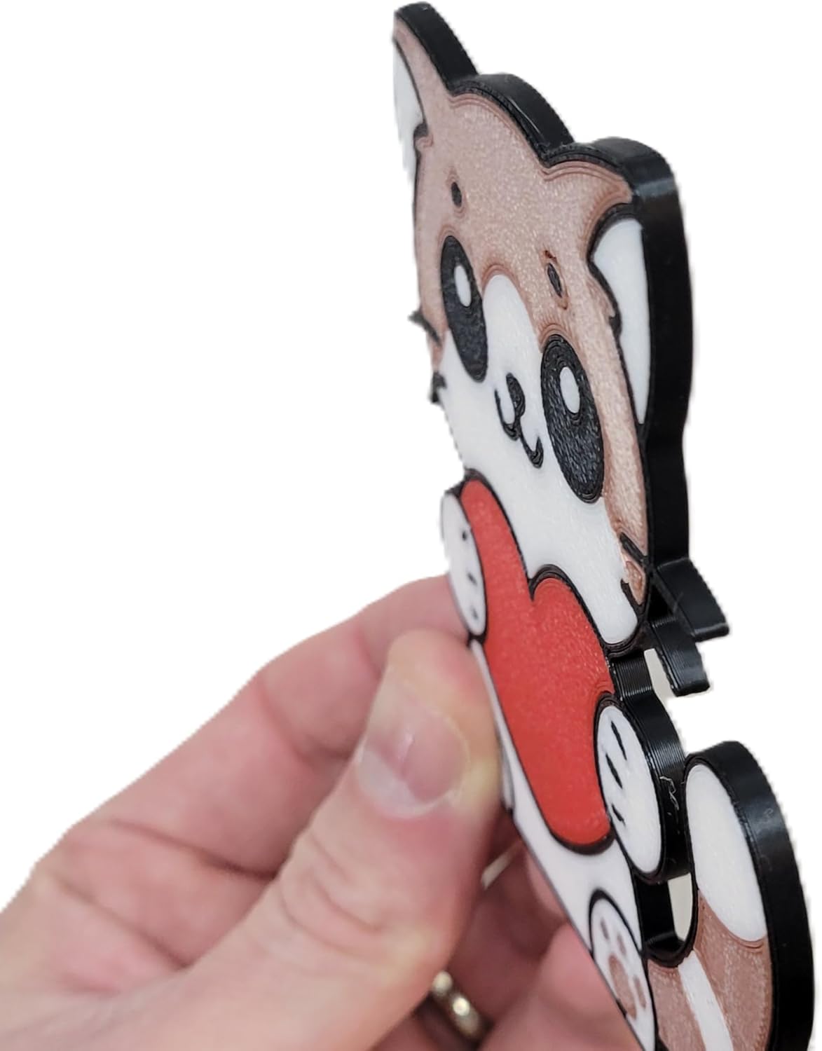 Valentine’s Day Cat Magnet – Cute & Adorable Heart-Holding Kitty Gift by Znet3D – Brown, Silver, Orange Variants – “Purrfect Love” Cat Magnet (Brown)