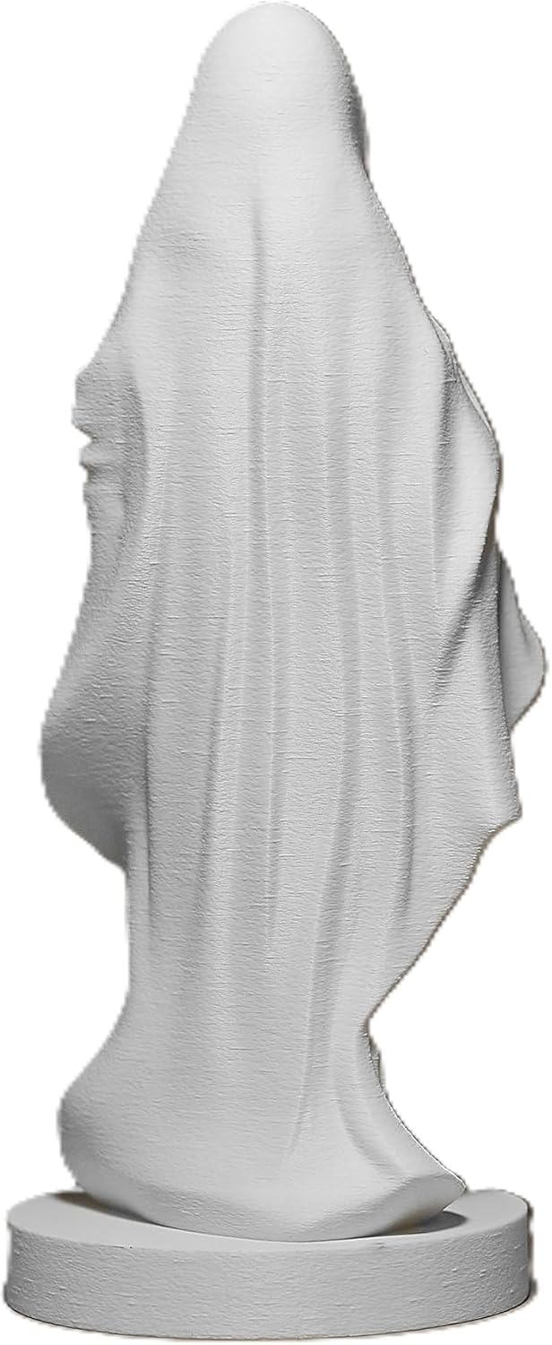 Znet3D Virgin Mary Statue — Religious Figurine for Home Altar Prayer Corner Catholic Decor Gift (White)