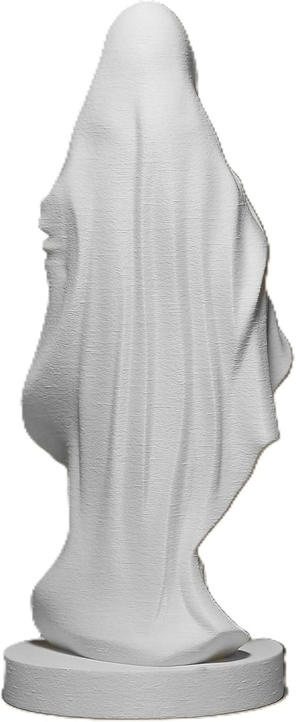 Znet3D Virgin Mary Statue — Religious Figurine for Home Altar Prayer Corner Catholic Decor Gift (White)