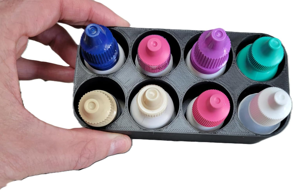 Znet3D Slim Organizer – 8 Bottle Tray Holder, Compact Grid Storage for Daily Routines, Made in USA (Black)