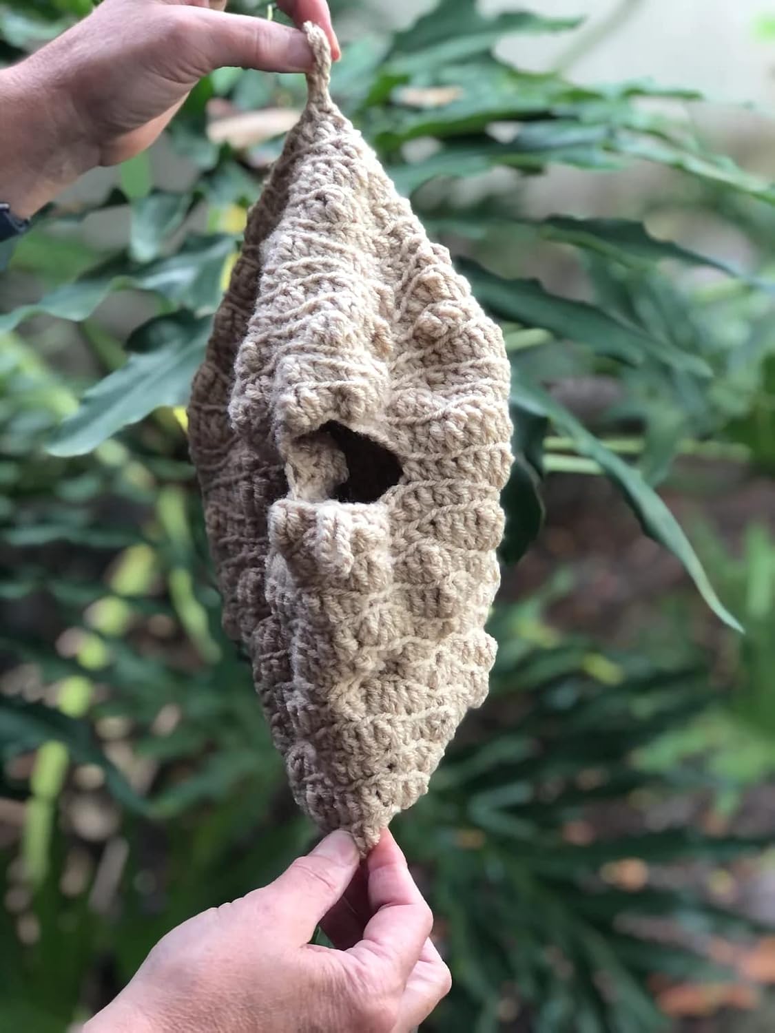Crochet Wasp Nest Decoy. Handmade Hornet Nest Decoy. Fake Wasp Nest. Eco-Friendly. Garden Decoration. Housewarming Gift. Cabin Gift - Znet3D