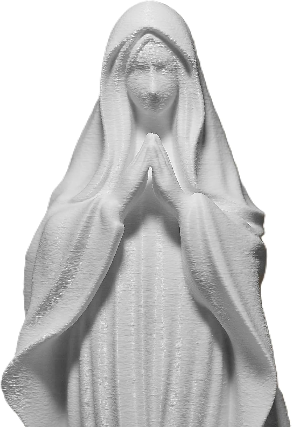 Znet3D Virgin Mary Statue — Religious Figurine for Home Altar Prayer Corner Catholic Decor Gift (White)