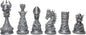 Gothic Dragon-Skull Chess Set — Silk Silver and Gold Metallic Finish 32-Piece Set Only by Znet3D