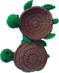 Handmade Crochet Pop‑Up Turtle Coasters (Set of 2) – Flip‑Up Amigurumi Turtle Drink Mats, Fun Interactive Mug & Glass Coaster Gift