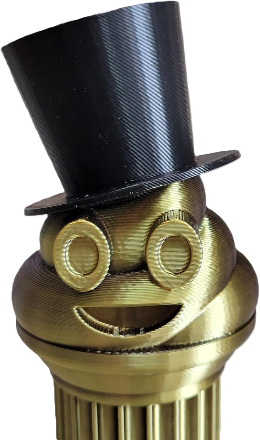 Znet3D Mini Gentlemen Poop Emoji Trophy – Elegant Black Top Hat on Poop Emoji Trophy – Add Sophistication & Humor to Your Event – Perfect for Honoring Winners or Losers