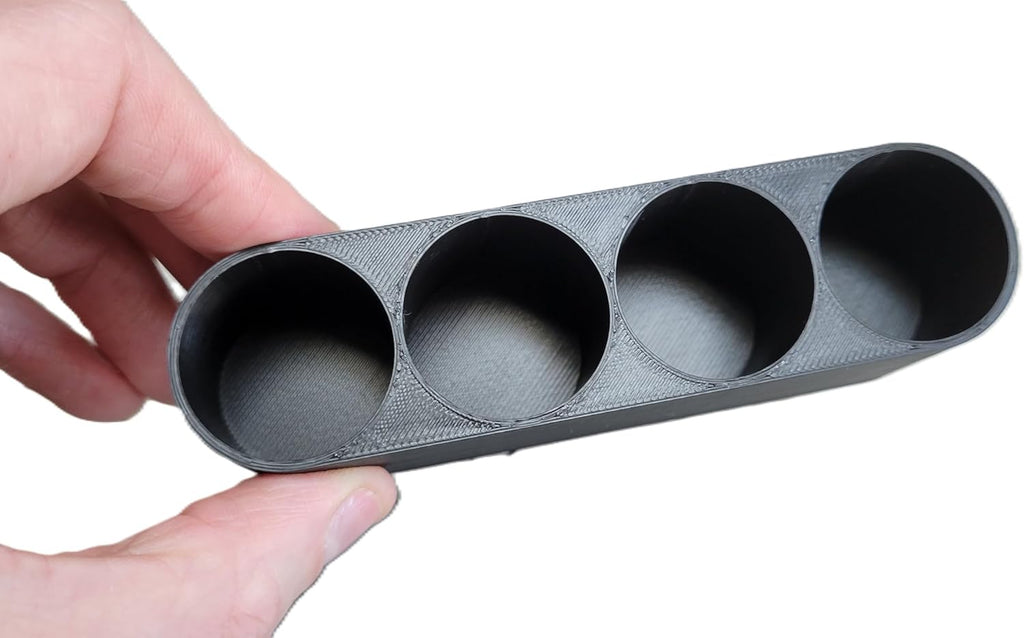 Znet3D Slim Eye Drop Bottle Organizer – 4‑Slot Deep‑Well Holder for Secure Upright Storage – Compact 5" Design – Made in USA (Black)