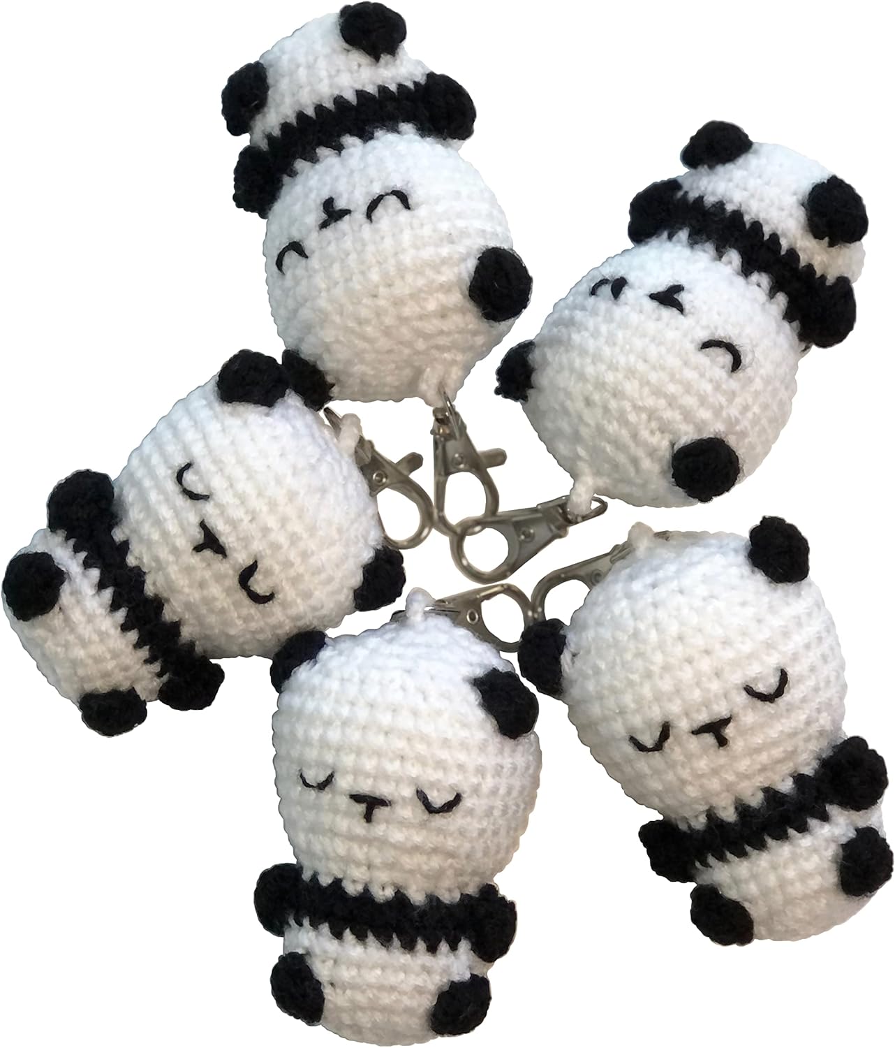 Znet3D Panda Crochet Plush Keychain - Cute little Panda - Handmade Keychain Amigurumi
