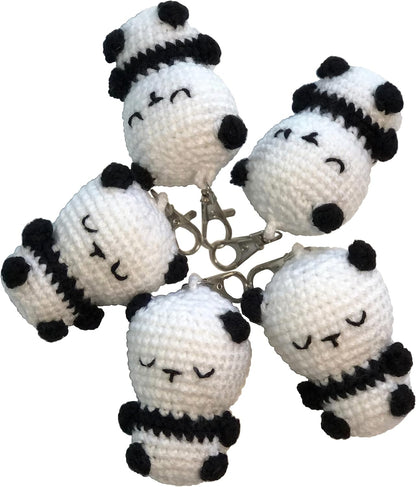 Znet3D Panda Crochet Plush Keychain - Cute little Panda - Handmade Keychain Amigurumi