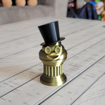 Znet3D Mini Gentlemen Poop Emoji Trophy – Elegant Black Top Hat on Poop Emoji Trophy – Add Sophistication & Humor to Your Event – Perfect for Honoring Winners or Losers