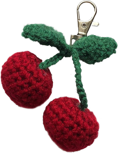 Znet3D Crochet Plush Keychain - Keychain Accessory - Cherry - Handmade Keychain Amigurumi