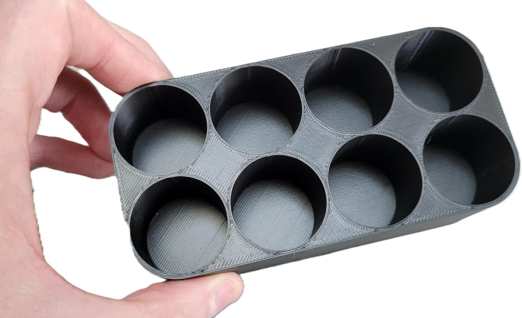 Znet3D Slim Organizer – 8 Bottle Tray Holder, Compact Grid Storage for Daily Routines, Made in USA (Black)