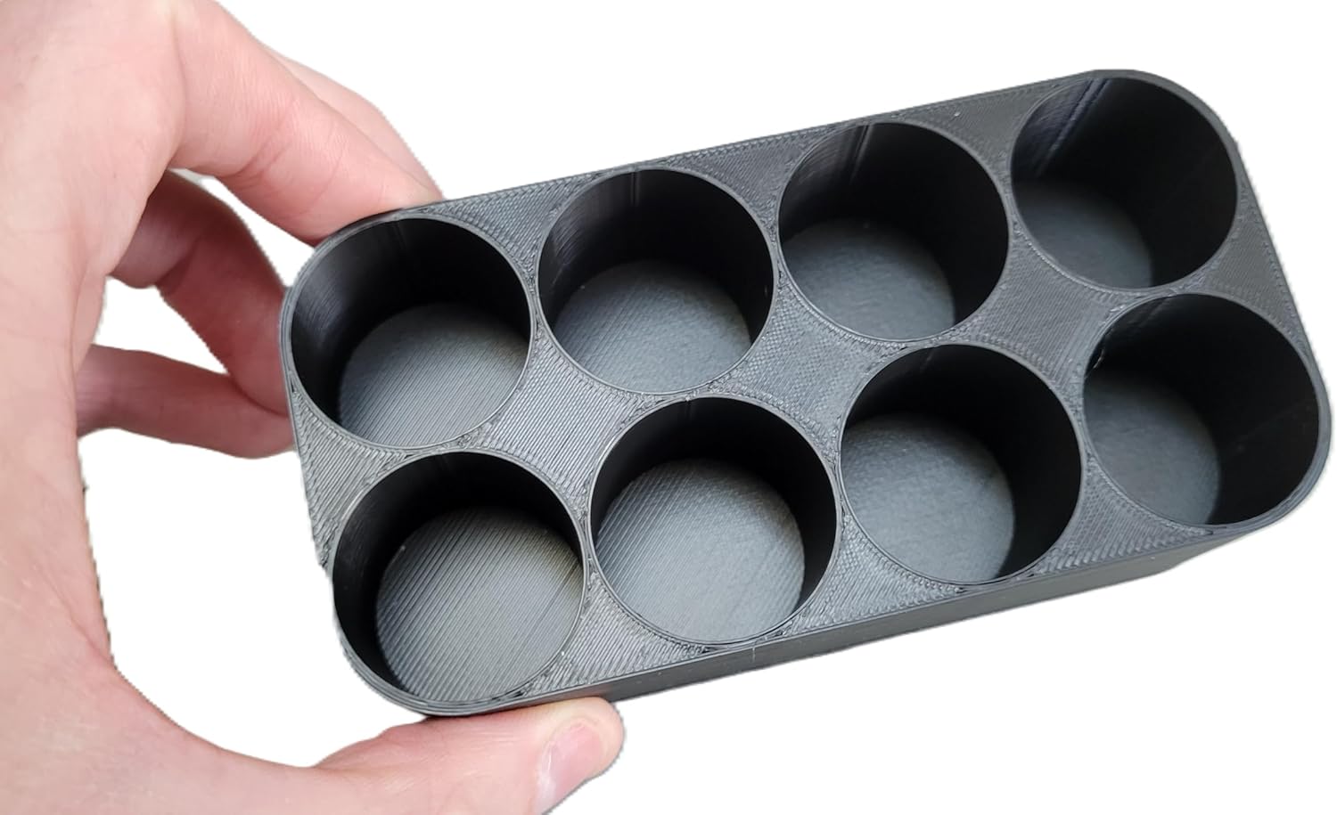 Znet3D Slim Organizer – 8 Bottle Tray Holder, Compact Grid Storage for Daily Routines, Made in USA (Black)