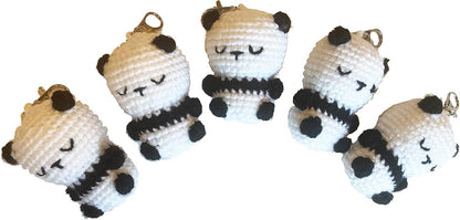 Znet3D Panda Crochet Plush Keychain - Cute little Panda - Handmade Keychain Amigurumi