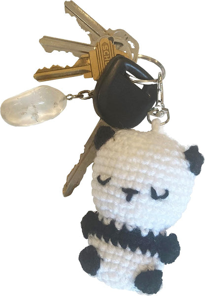 Znet3D Panda Crochet Plush Keychain - Cute little Panda - Handmade Keychain Amigurumi