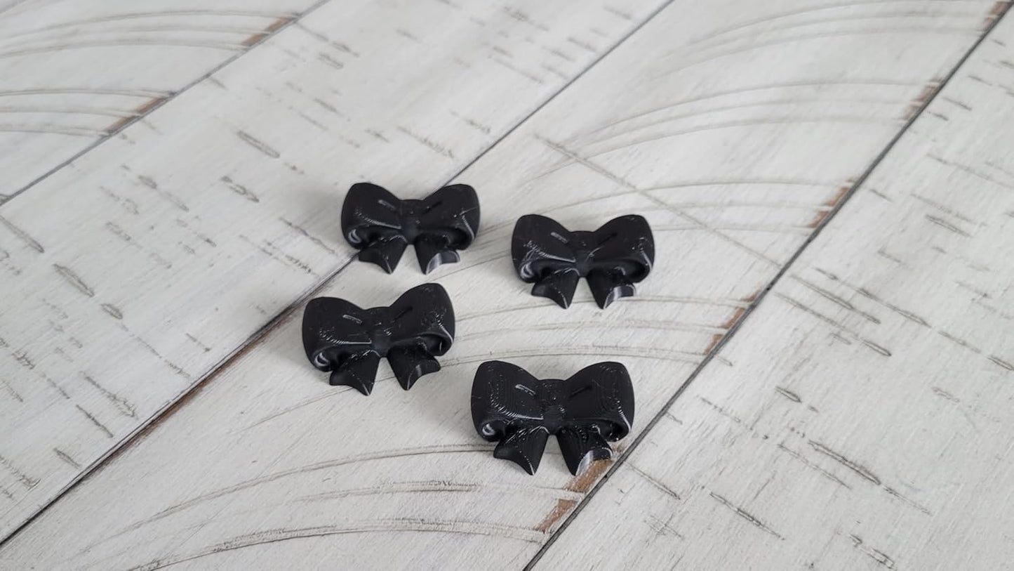Znet3D Bow Magnets – Strong and Cute Refrigerator Magnets – 1.5 x 1.25 Inches – Perfect for Home, Office, or Classroom – Adorable and Functional Décor – 4 Pack (Black)
