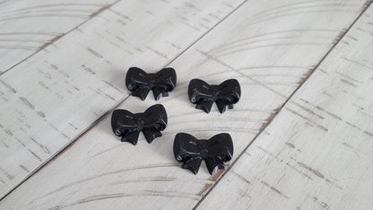 Znet3D Bow Magnets – Strong and Cute Refrigerator Magnets – 1.5 x 1.25 Inches – Perfect for Home, Office, or Classroom – Adorable and Functional Décor – 4 Pack (Black)