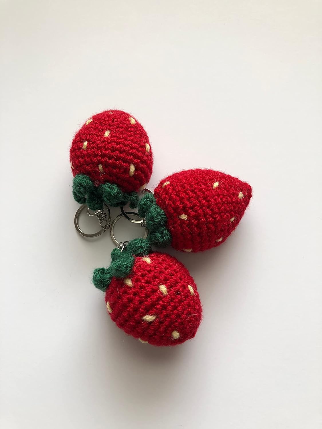 Znet3D Crochet Plush Keychain Accessory - Strawberry - Handmade Keychain Amigurumi