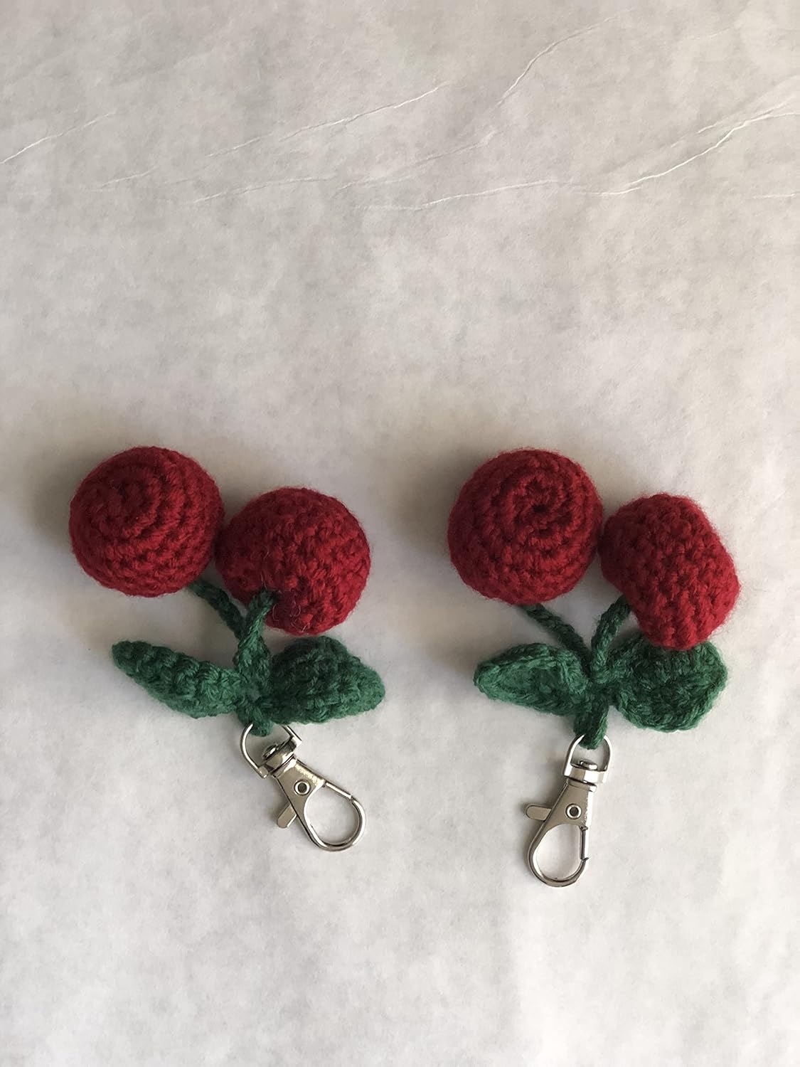 Znet3D Crochet Plush Keychain - Keychain Accessory - Cherry - Handmade Keychain Amigurumi