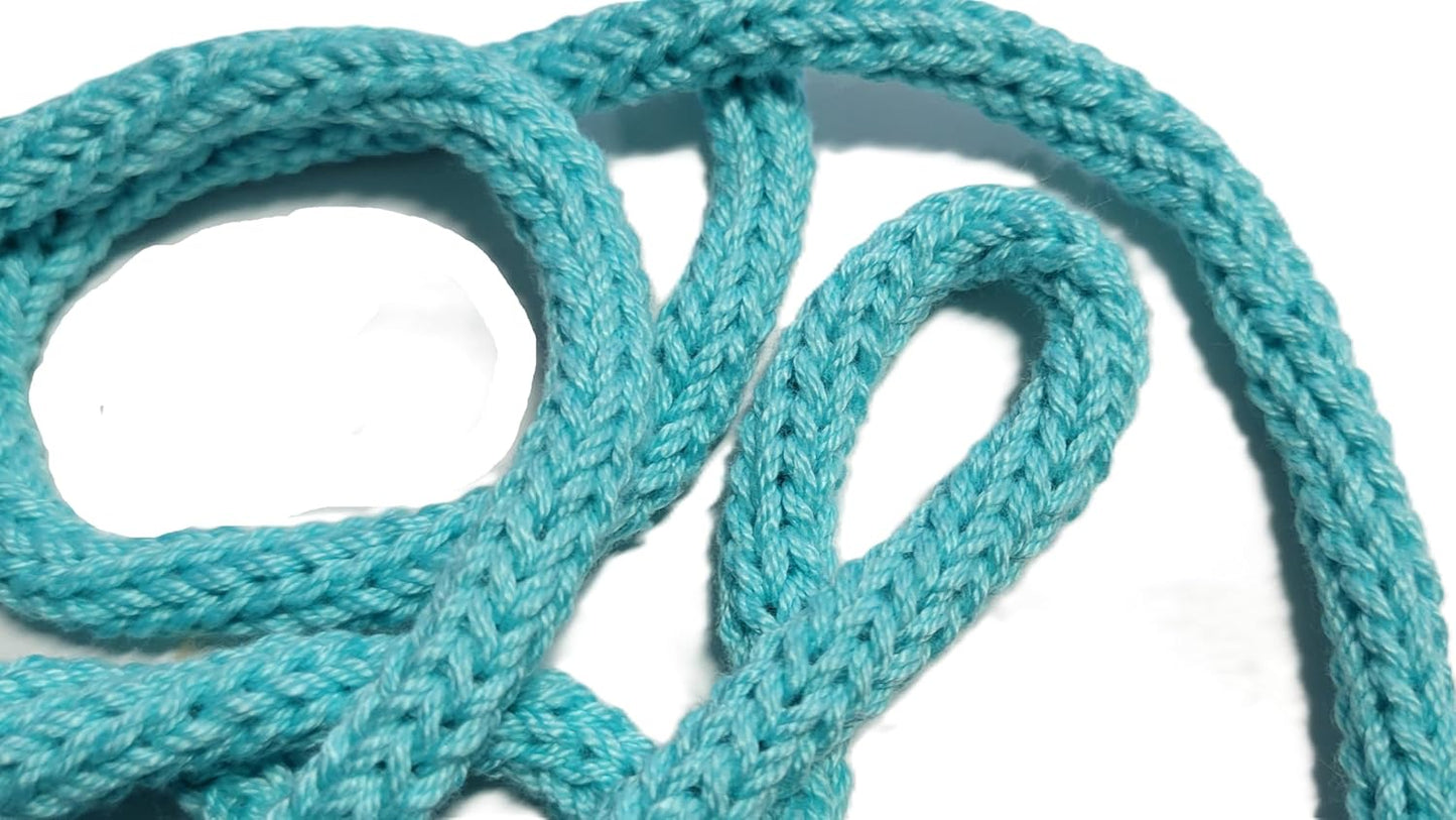Handmade Cotton Knit I-Cord Rope – Tricotin Decorative Cord for Crafting & Name Signs by Znet3D (Sold by The Yard) (Aqua, 1)