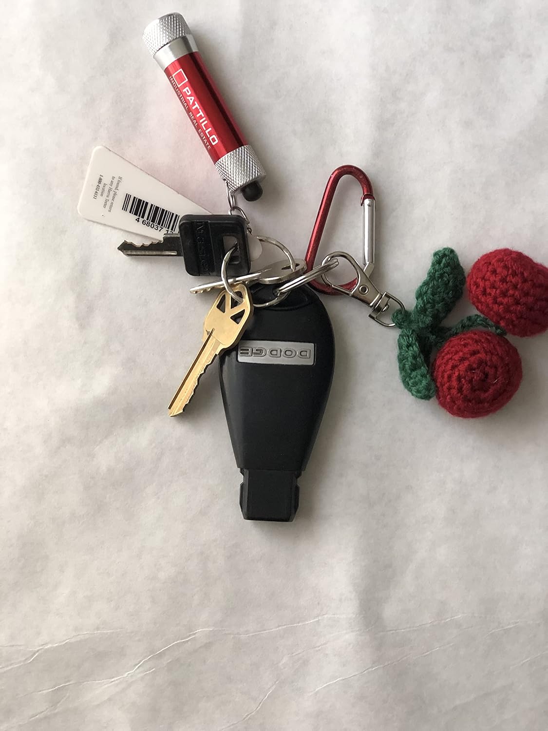 Znet3D Crochet Plush Keychain - Keychain Accessory - Cherry - Handmade Keychain Amigurumi